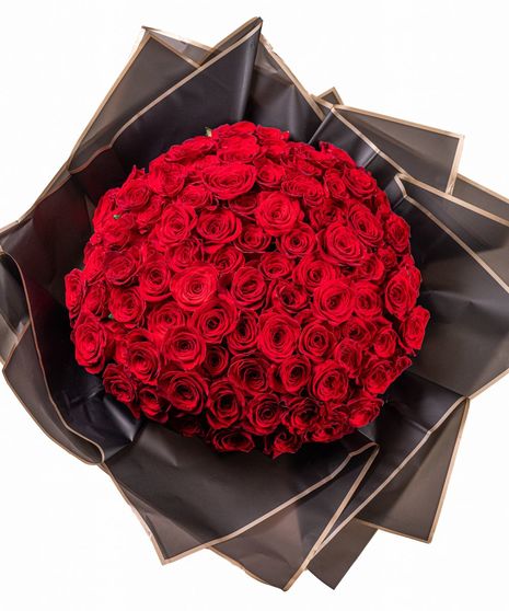 100 Red Rose Ramo Buchón