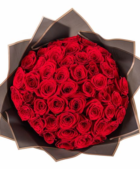 50 Red Rose Ramo Buchón