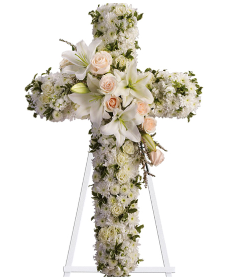 Divine Light Standing Floral Cross