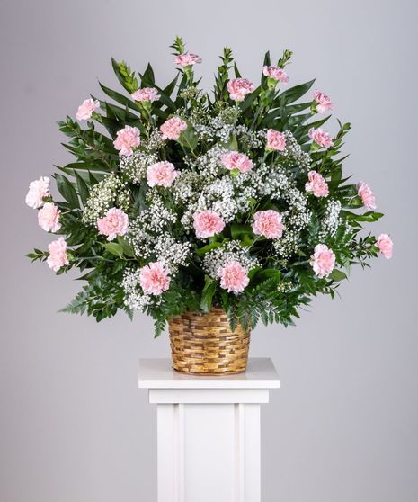 Graceful Carnations Floor Basket