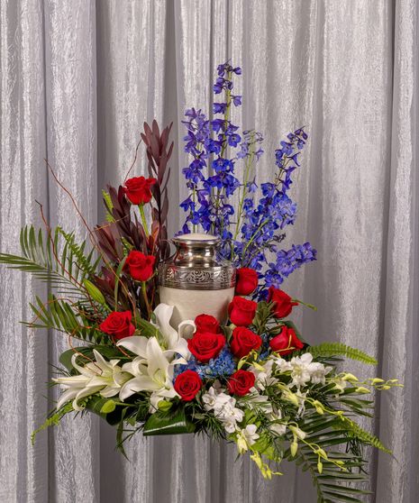 Patriotic Cremation Urn Setting
