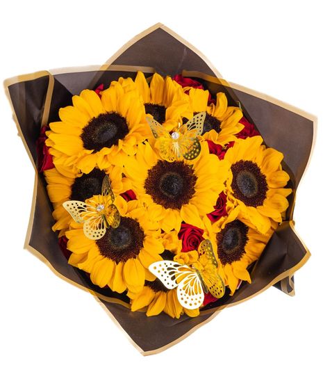 Petite Sunflower and Rose Ramo Buchón