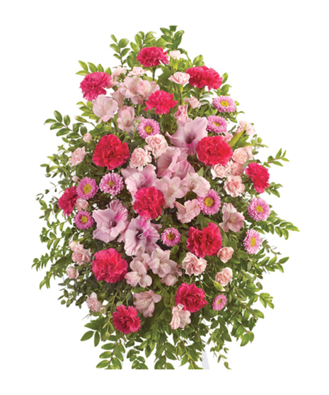 Pink Tribute Funeral Flowers Spray