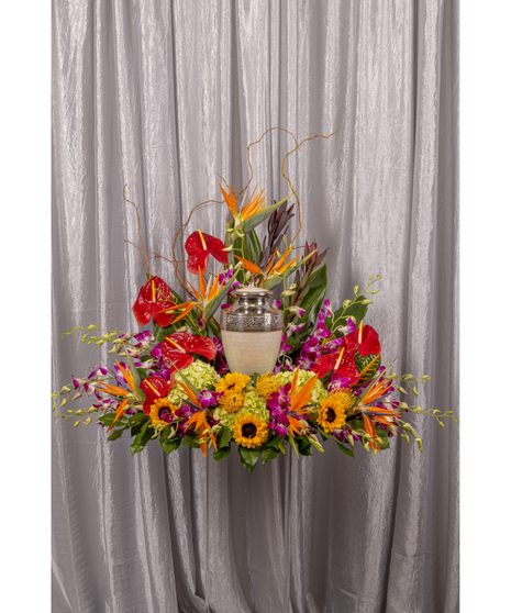 Tropical Tribute Cremation Urn Setting