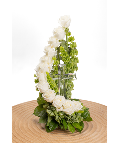 White Stairway to Heaven with Cross