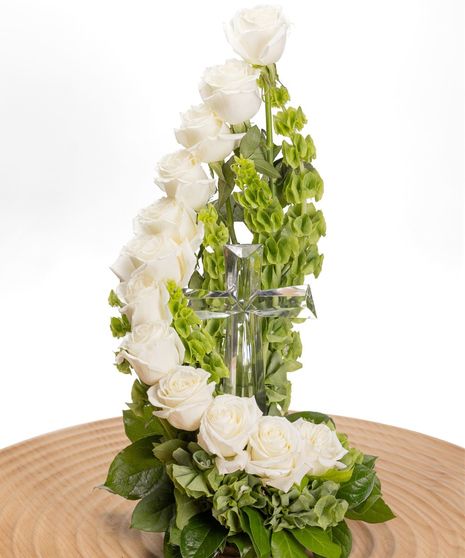 White Stairway to Heaven with Cross