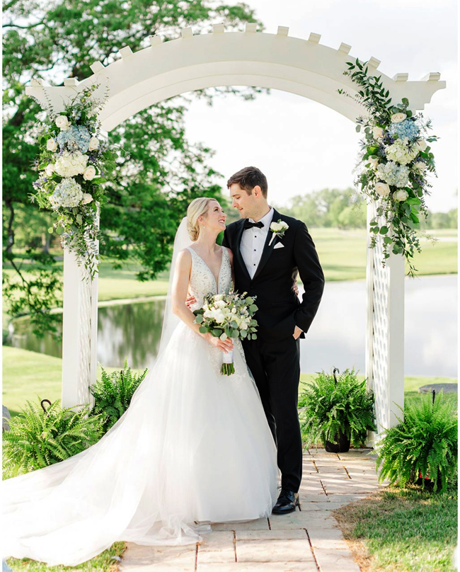 White and Blue Wedding