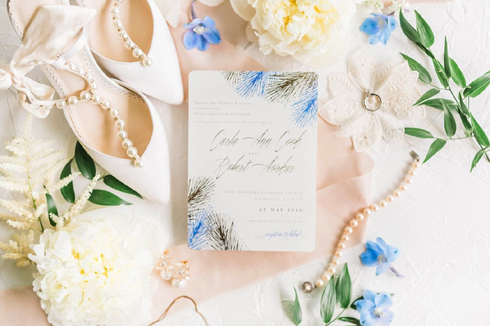 White, Blue and Pink Wedding Theme