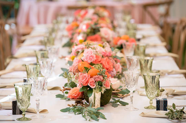 Pink, Orange and White Floralscape