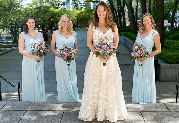 Pink, Lavender and Blue Wedding Flowers