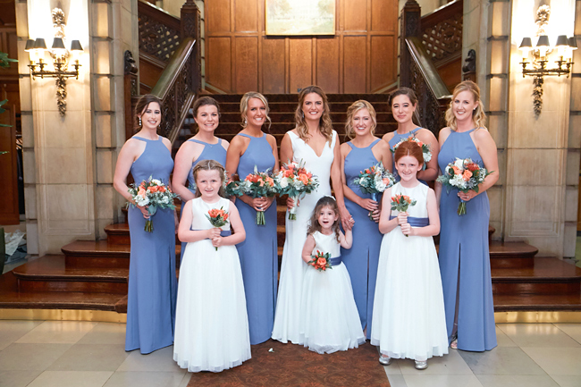 Coral, White and Periwinkle Blue Wedding