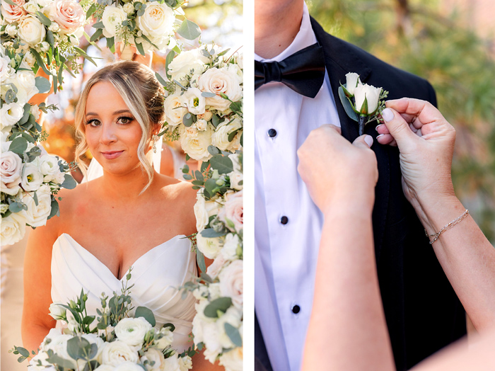 White and Pink Wedding Florals