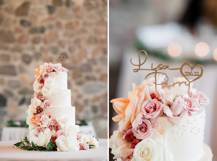 Pink and Peach Cake Flowers