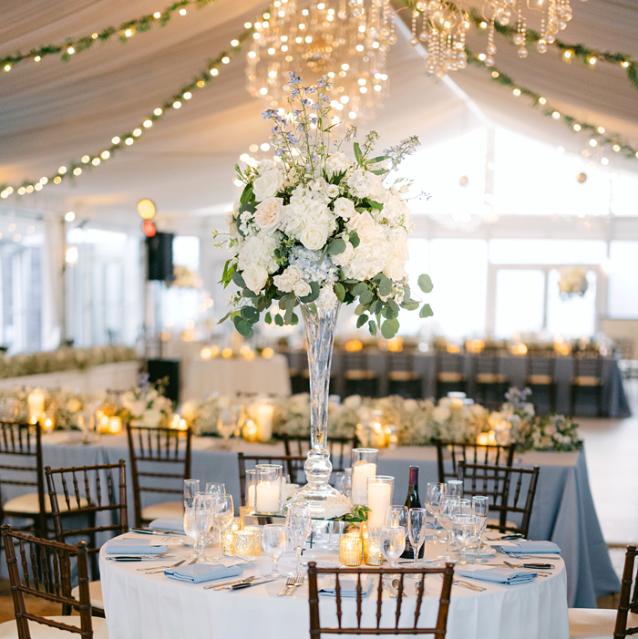Tent Reception with Elevated Centerpiece
