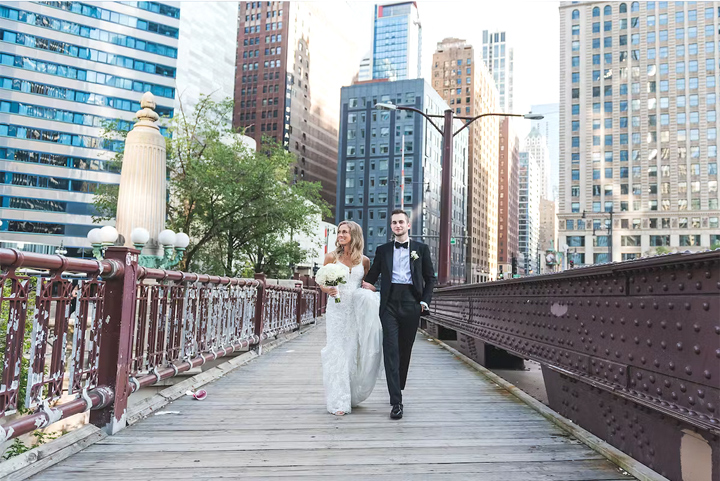 Downtown Chicago Bride and Groom
