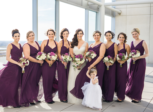 Purple and White Bridal Party