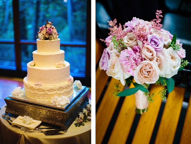 Wedding Cake and Bouquet