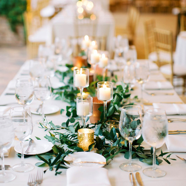 Candles and Greenery
