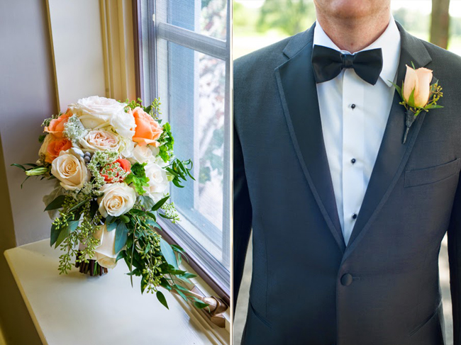 Peaches and Cream Wedding Flowers
