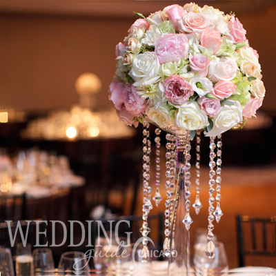 Pink and White Reception Centerpiece