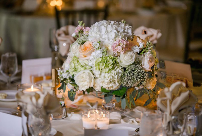 Pink, Peach and White Centerpiece
