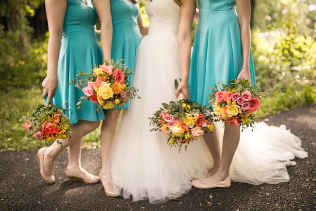 Colorful Outdoor Suburban Wedding