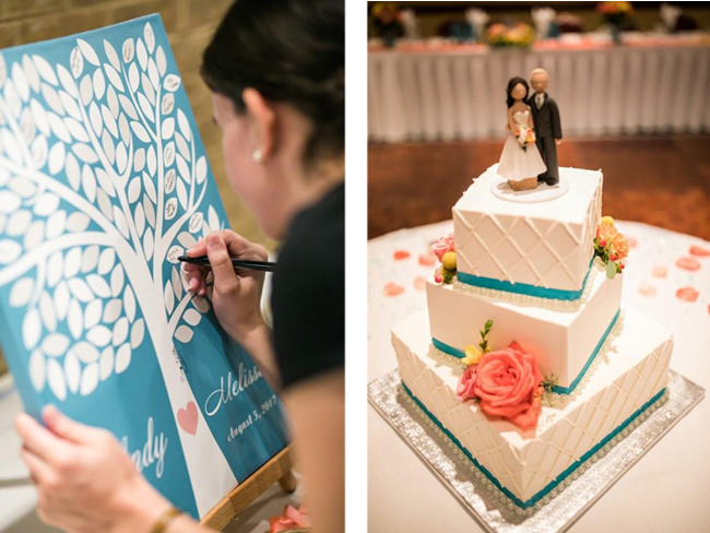Coral and Teal Wedding Theme