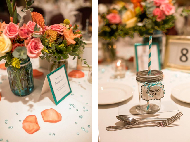 Colorful Mason Jar Bouquets