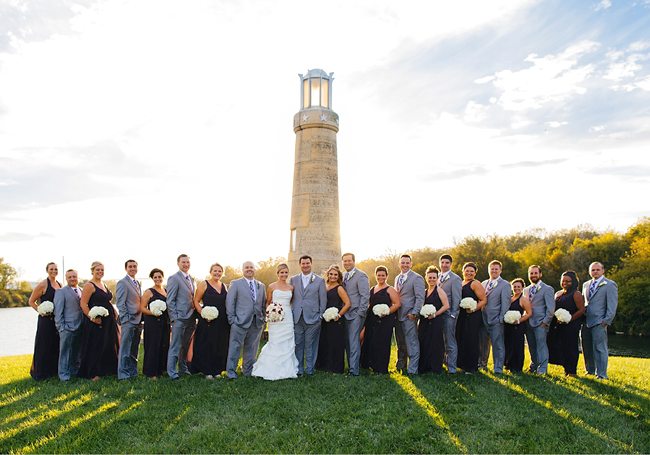 Purple, Gray and White wedding Party
