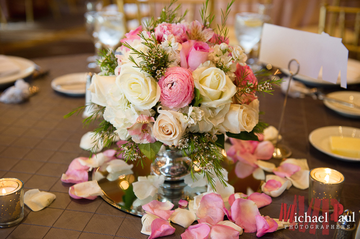 Pink, Peach and White Centerpiece