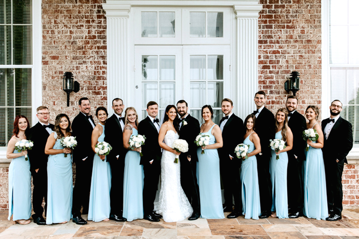 White and Pale Blue Wedding