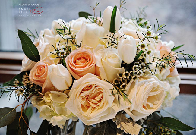 Peach and White Floral Bouquet