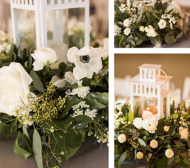White Centerpiece with Lantern