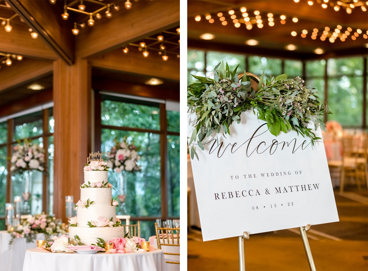 Pink and White Wedding Reception