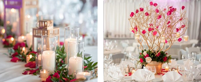 Candles, Flowers and Manzanita Tree