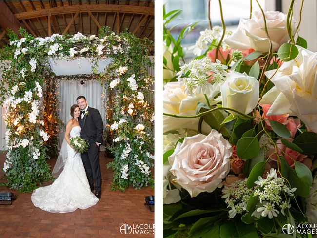 Pink, White and Golden Wedding