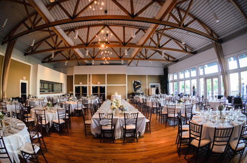 Reception Hall with Wood Beams