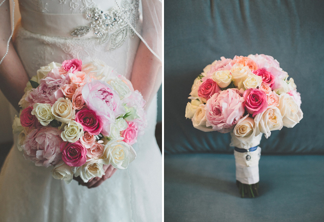 Pink and White Bridal Bouquet