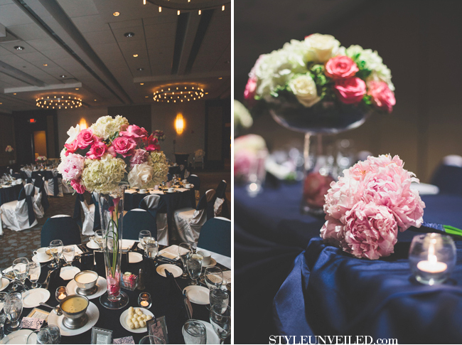 Navy Blue and Pink Reception
