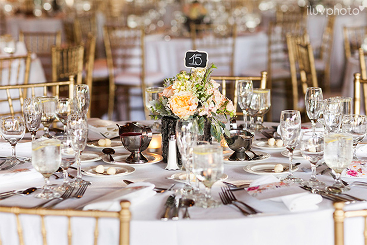 Peach and White Cluster Centerpiece
