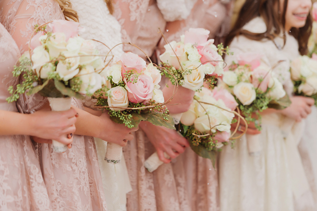 Pink and White Wedding Bouquets