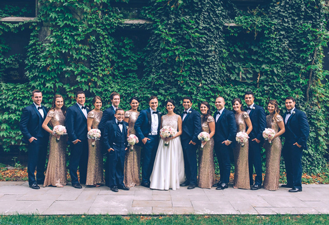 Navy and Gold Wedding Party